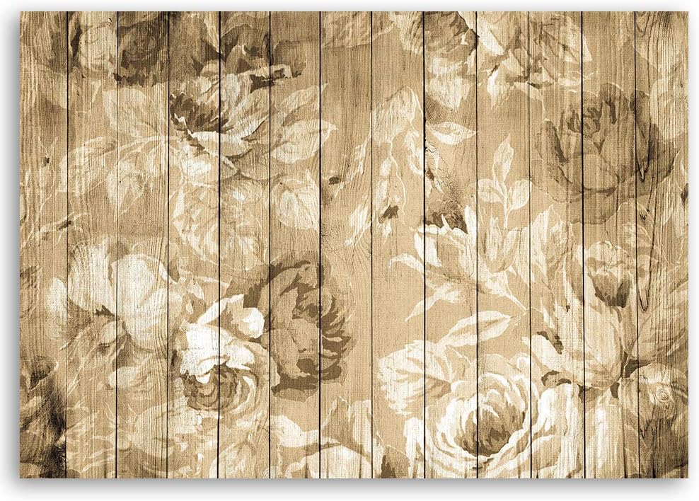 Feeby Bild auf Leinwand Blumen Kunstdruck modern rustikal Braun 80x60 cm Leinwandbild 80x60 cm Braun