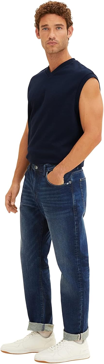 TOM TAILOR Herren Trad Relaxed Jeans 29W / 32L 10120 - Used Dark Stone Blue Denim, 29W / 32L 10120 -