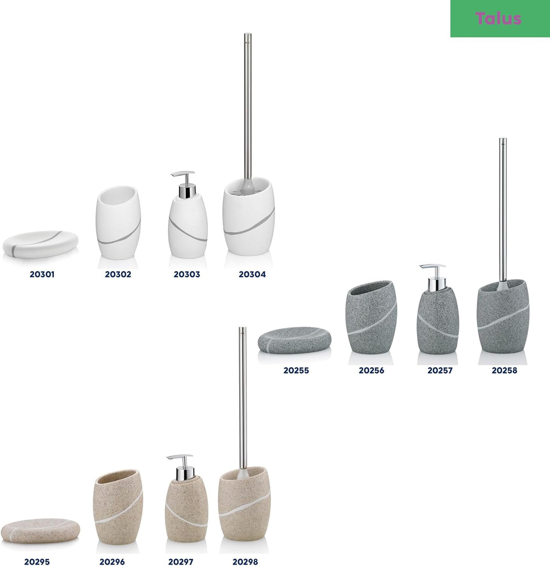 KELA 20258, WC-Bürste und Behälter, WC-Garnitur, Poly, Talus, Grau WC-Set, WC-Set