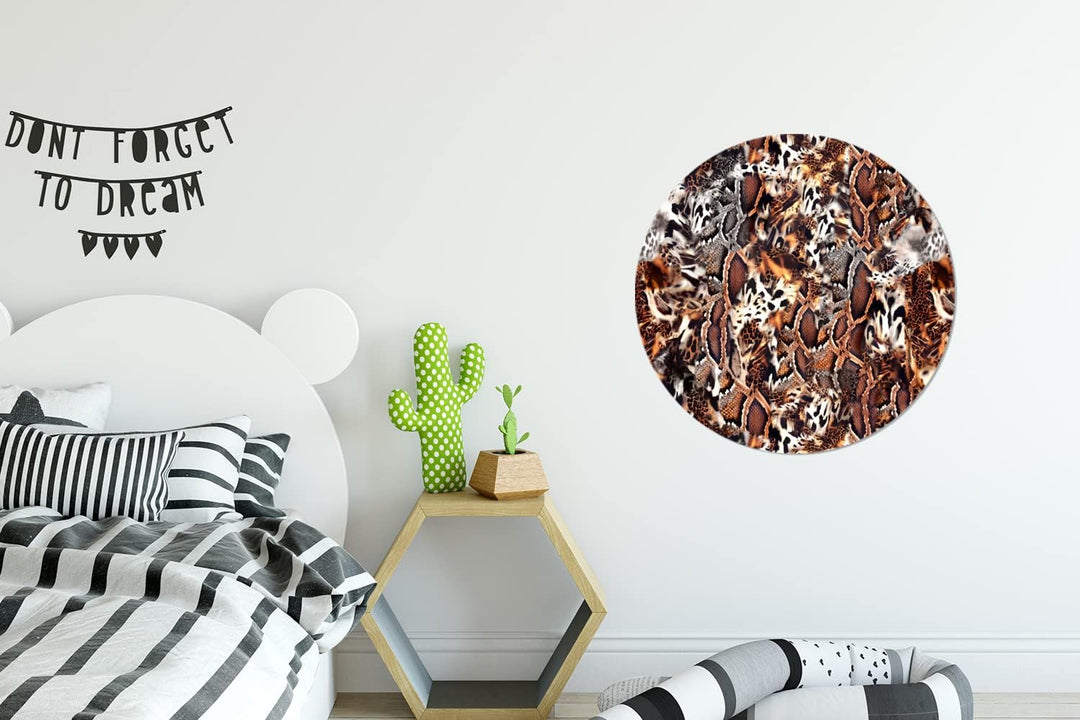 MuchoWow Wandbild Rund Wanddeko Deko Wohnzimmer Bilder 60x60 cm Tierdruck - Tiger - Tiere, 60x60 cm