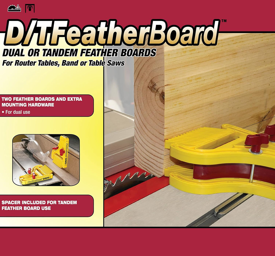 Milescraft 1407 D/TFeatherBoard Dual oder Tandem-FeatherBoards für Frästische und Tisch- oder Bandsä