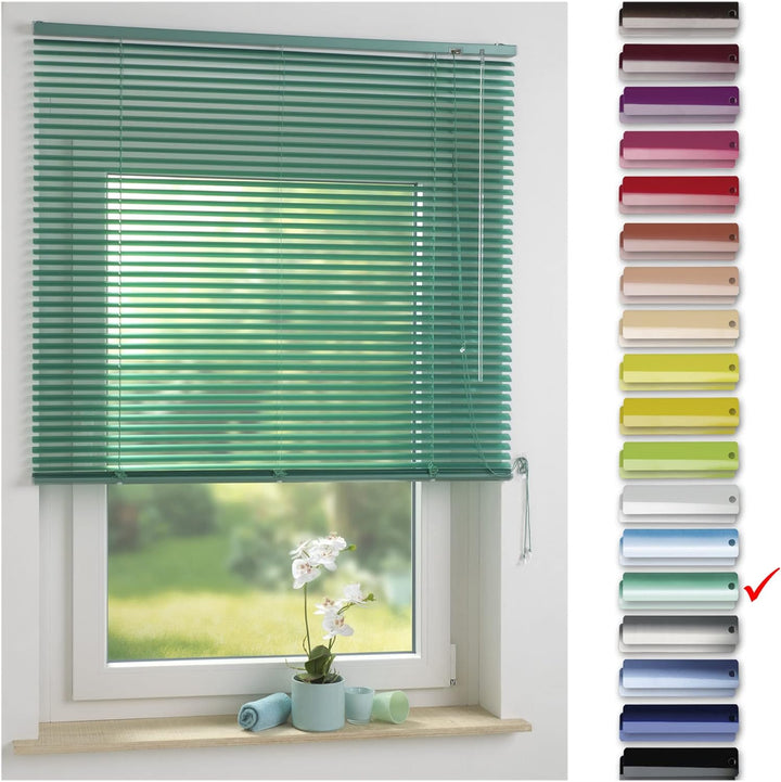 Liedeco Jalousie Mint grün aus Alu, Aluminium-Jalousie Länge 160 cm B 100 cm