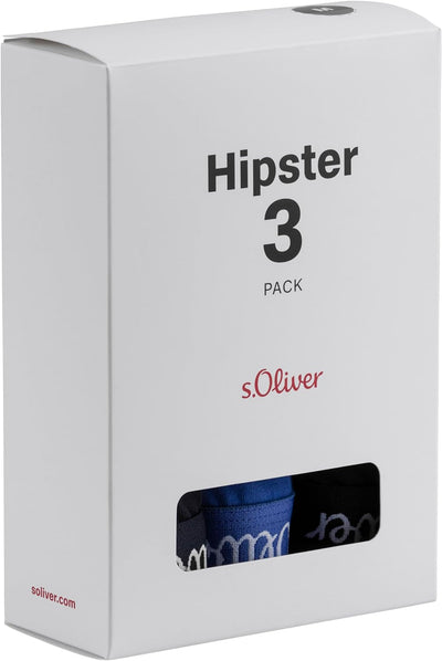 s.Oliver Herren Boxershorts (3er Pack) L Blau Sortiert, L Blau Sortiert