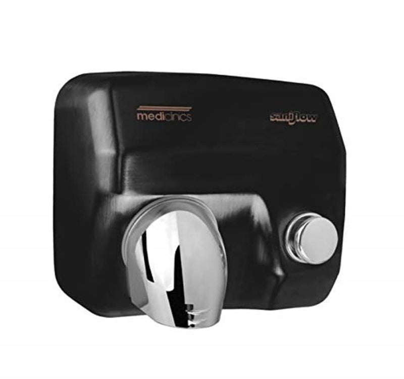 Allcare 12285 Mediclinics E05B Handtrockner Druckknopf Schwarz Black/12285, Black/12285