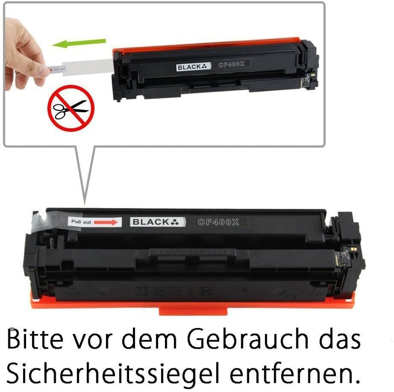 4 Schneider Printware Toner | 50 Prozent mehr Druckleistung | kompatibel zu HP 201X 201A CF400X CF40