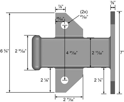 Quick Products QP-HS5839 Anschraubbarer Empfängerrohr, 5,1 cm, Schwarz