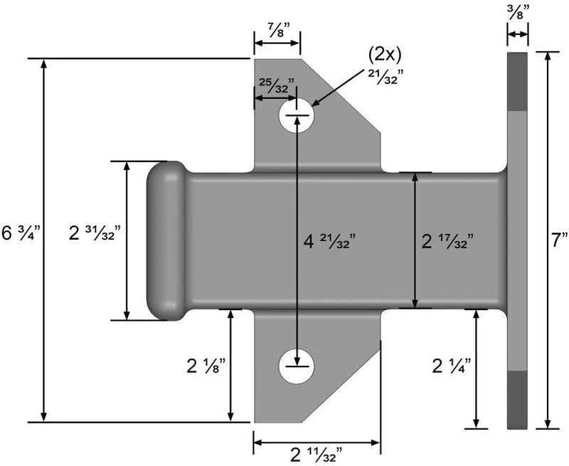 Quick Products QP-HS5839 Anschraubbarer Empfängerrohr, 5,1 cm, Schwarz