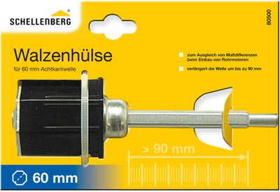 Schellenberg 80500 Walzenhülse ausziehbar, für 60 mm Wellen, Verlängert die Welle um bis zu 90 mm (P