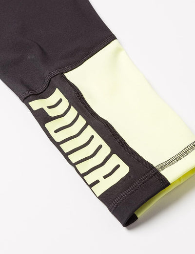 PUMA Mädchen Runtrain 7/8 Tights G Leggings 152 Puma Black-soft Fluo Yellow, 152 Puma Black-soft Flu