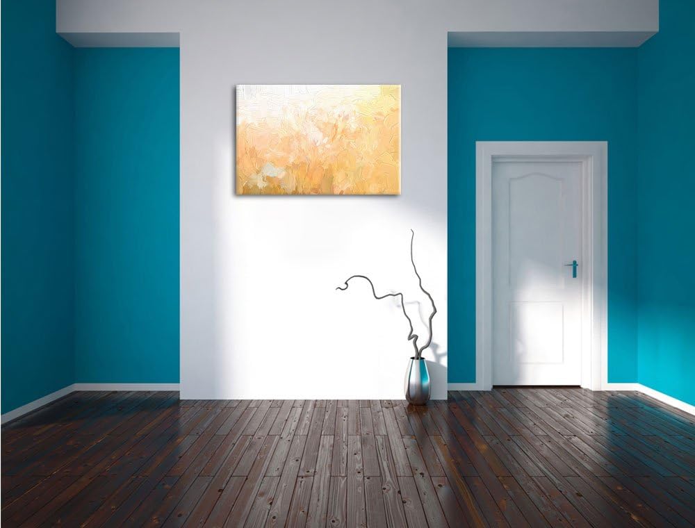 Pixxprint Romantische Blumenwiese als Leinwandbild/Grösse: 100x70 cm/Wandbild/Kunstdruck/fertig besp