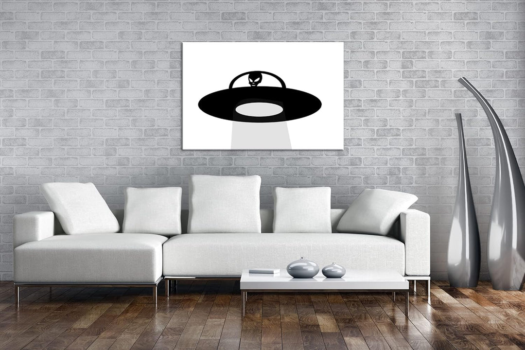 deyoli Entführung von Aliens Format: 80x60 Effekt: Schwarz&Weiss als Leinwandbild, Motiv fertig gera
