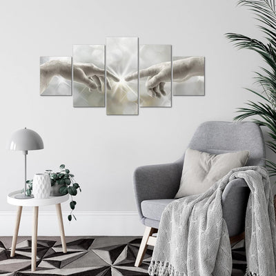 Runa Art Wandbilder Die Erschaffung Adams Michelangelo 5 Teilig Bild auf Vlies Leinwand Deko Wohnzim