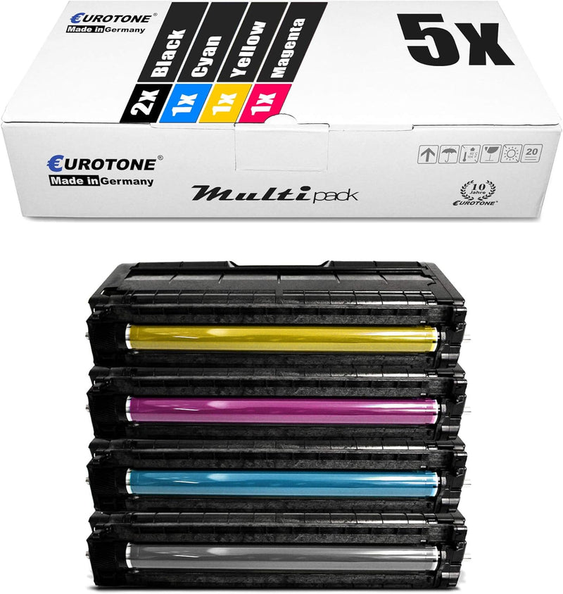 Eurotone 5X Müller Printware Toner für Ricoh Aficio SP C 252 sf DN ersetzt Cartridges Kartuschen Set