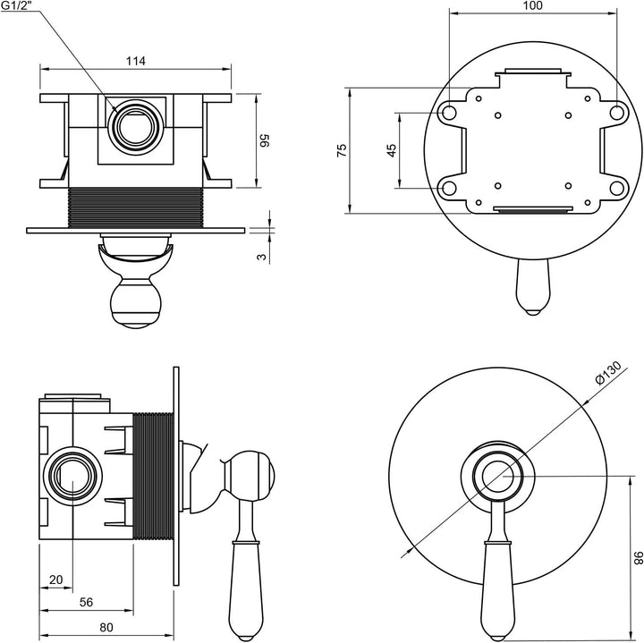 PaulGurkes Unterputz Duschsystem Set Kupfer Rote Bronze Regendusche, Ares & Kronos:Waschtischarmatur
