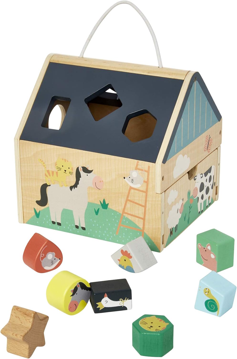 Vertbaudet Steckspiel aus Holz, Bauernhof FSC® Mehrfarbig ONE Size