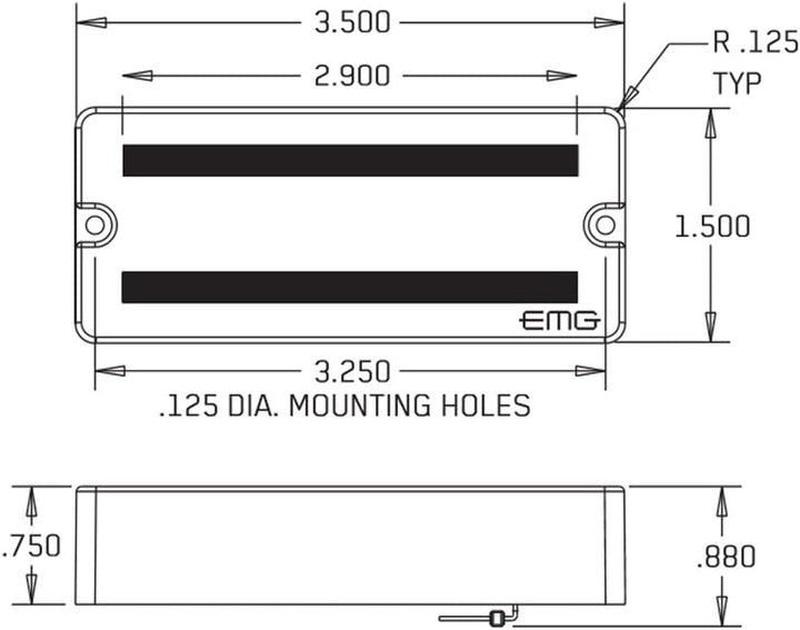 EMG Pickups »60-7 | 7-STRING HUMBUCKER - BLACK« Pickup für 7-Saitige E-Gitarre | Position: Bridge/Mi