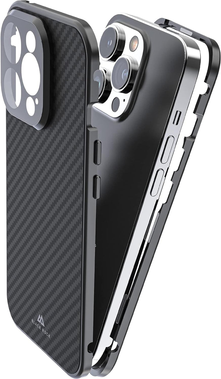 Black Rock - Hülle 360 Grad Glass Case Passend für Apple iPhone 14 Pro I Carbon Handyhülle, Karbon R
