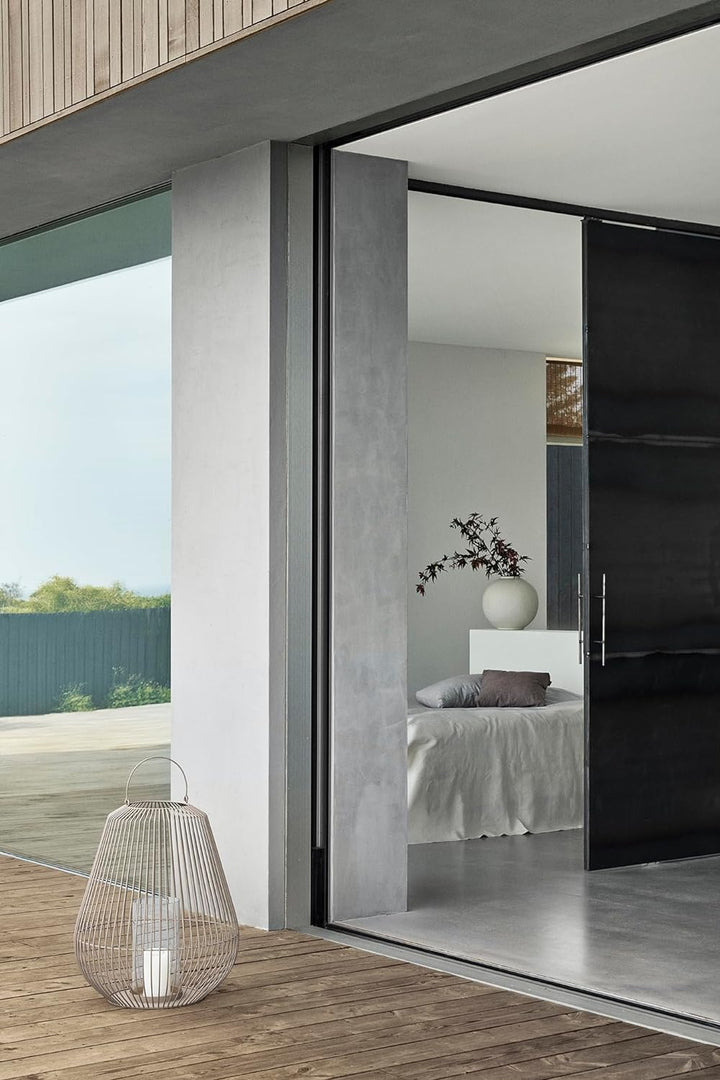 Blomus Laterne -NIDEA- Elegante Metall- und Glaslaterne für Stimmungsvolle Beleuchtung Farbe Nomad S