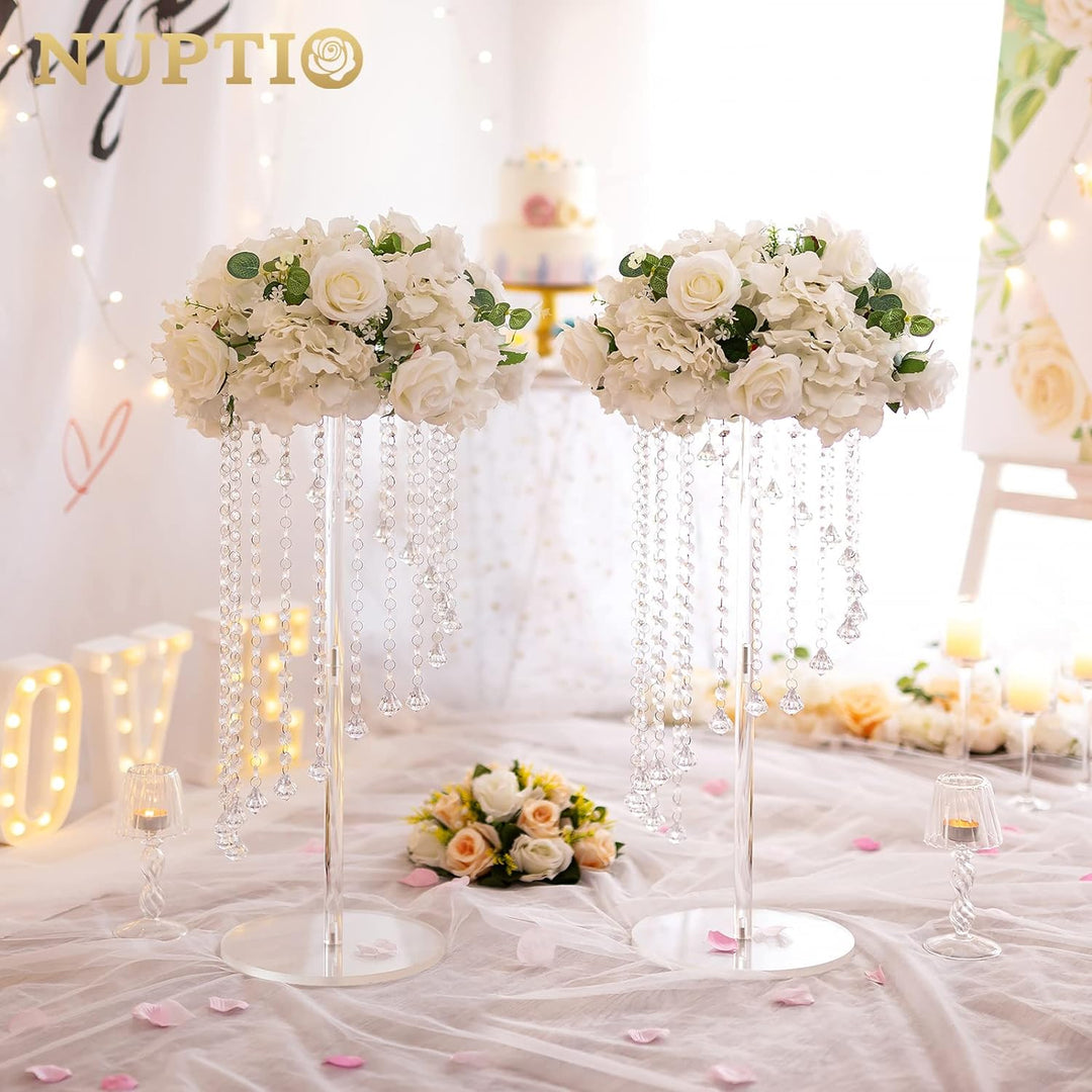 Nuptio Blumenvasen Hochzeit Mittelstücke 2 Stück 60cm Hoch Acryl Vase Steht für Kristall-mittelstück