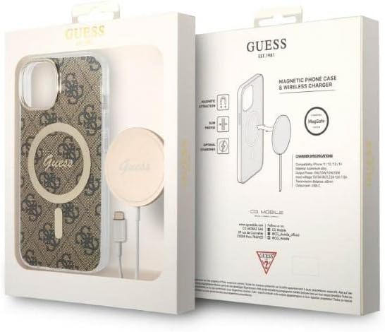 Guess Bündeln GUBPP14MH4EACSW Hülle und Ladegerät iPhone 14 Plus 6,7" braun Hard case 4G Print