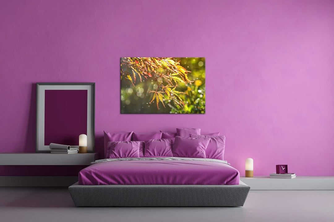 deyoli Ahornblätter im Herbst Format: 80x60 als Leinwand, Motiv fertig gerahmt auf Echtholzrahmen, H