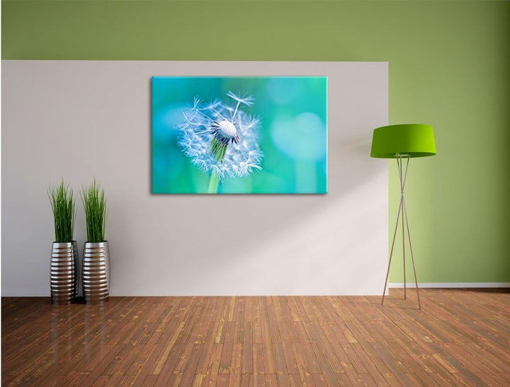 Schöner weisser Löwenzahn, Format: 100x70 auf Leinwand, XXL riesige Bilder fertig gerahmt mit Keilra