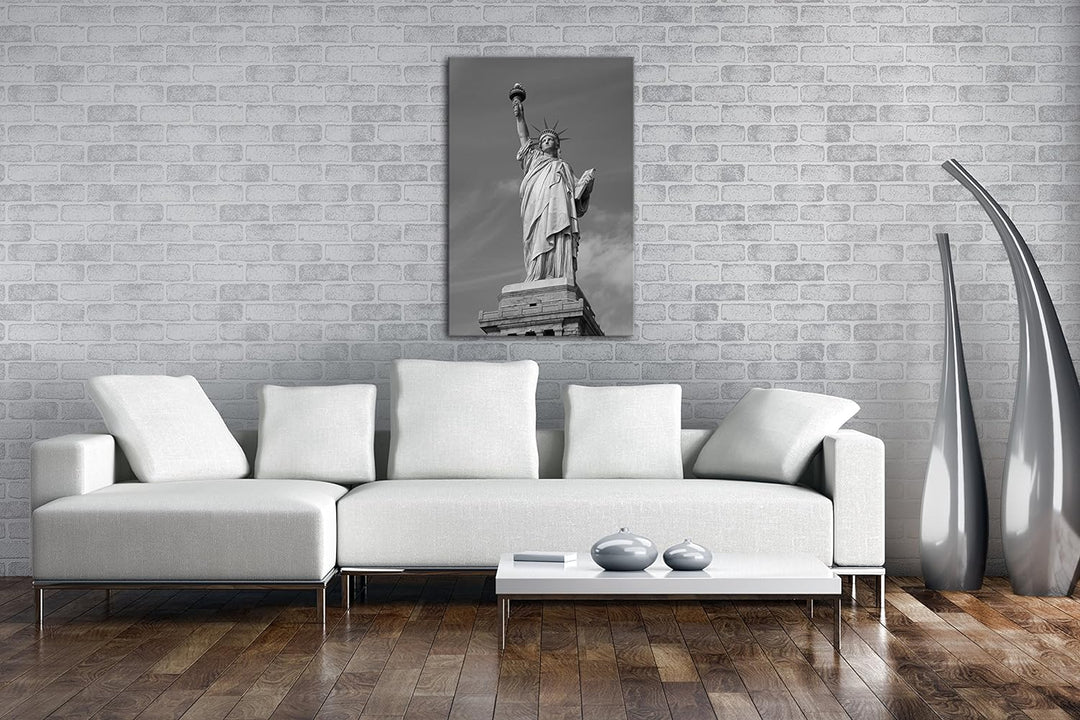 deyoli Die gigantische Freiheitsstatue Effekt: Schwarz/Weiss im Format: 100x70 als Leinwandbild, Mot