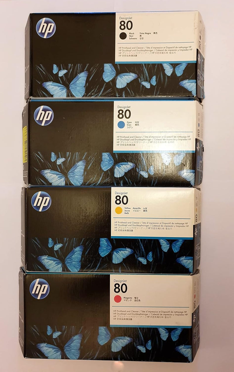 HP Original 80 Druckkopf Set schwarz, Cyan, Magenta, gelb Druckköpfe DesignJet 1050c, 1055C c4820A,