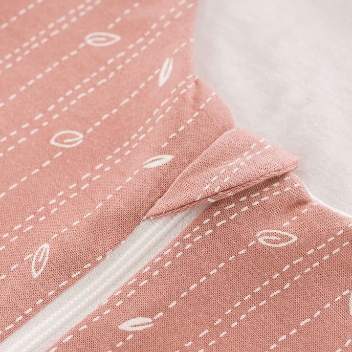 GOTS Schlafsack LIEBMICH, Design Blätter rosa, Grösse 60 - kontrollierte und zertifizierte Herstellu
