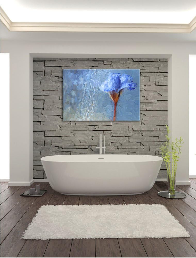 Pixxprint Frühlingsblume Tautropfen als Leinwandbild/Grösse: 100x70 / Wandbild/Kunstdruck/fertig bes