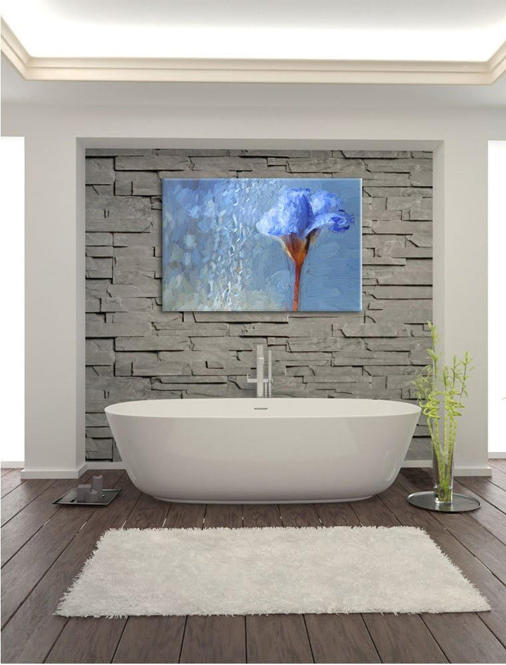 Pixxprint Frühlingsblume Tautropfen als Leinwandbild/Grösse: 100x70 / Wandbild/Kunstdruck/fertig bes