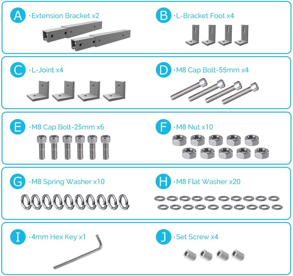 Renogy Verstellbare Solarpanel-Neigungshalterungen unterstützen bis zu 150 Watt Solarpanel für Dach,