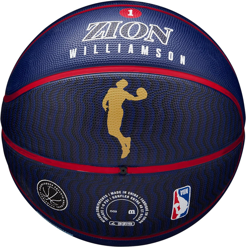 Wilson NBA Player Icon Outdoor Basketball - Size 7 - 29.5" and Mini Size 7 New Orleans Pelicans, 7 N