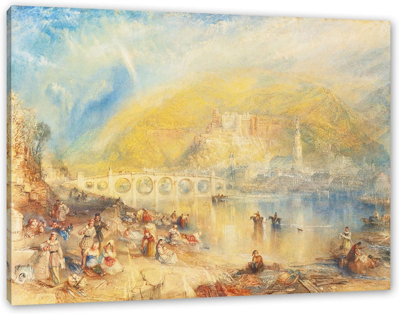 Generisch William Turner - HEIDELBERG WITH A RAINBOW als Leinwandbild / Grösse: 120x80 cm / Wandbild