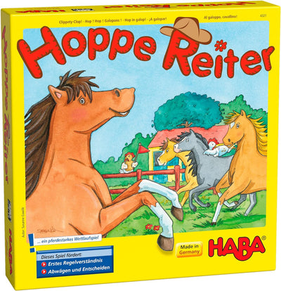 Haba 4321 - Hoppe Reiter Pferdestarkes Wettlaufspiel, für 2-4 Spieler von 3-12 Jahren & 305272 - Wet