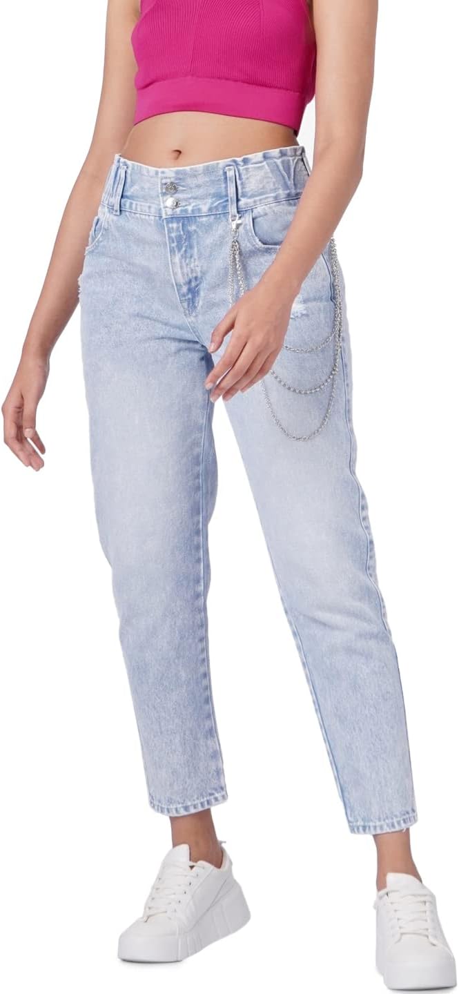 ONLY Damen Carrot High Waist Ankle Jeans Gr. 25/32 eisblau