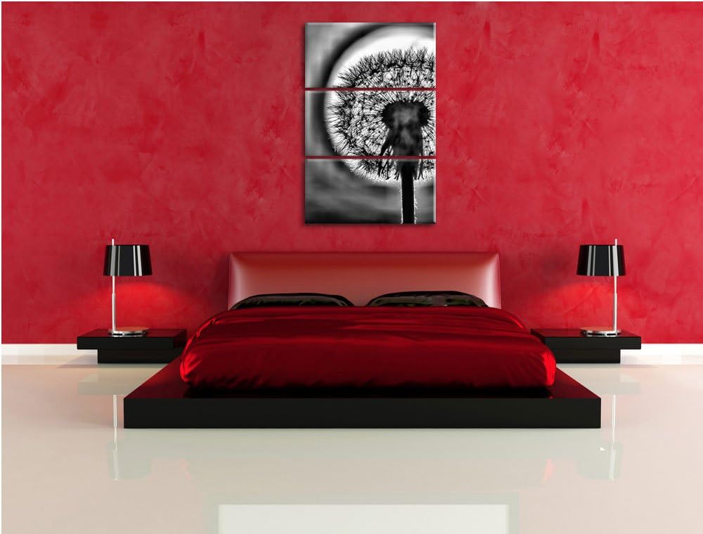 Pixxprint Pusteblume als Leinwandbild/Grösse: 3 Teilig (120x80) cm/Wandbild/Kunstdruck/fertig bespan
