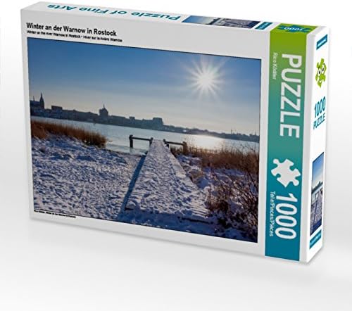 CALVENDO Puzzle Winter an der Warnow in Rostock 1000 Teile Lege-Grösse 64 x 48 cm Foto-Puzzle Bild v