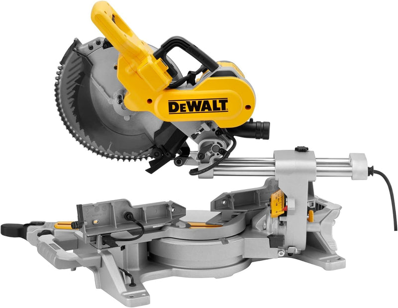 DEWALT 1.650 Watt Paneelsäge DWS727 (250mm, mit Schnitttiefenbegrenzung, Neigungs- und Gehrungswinke