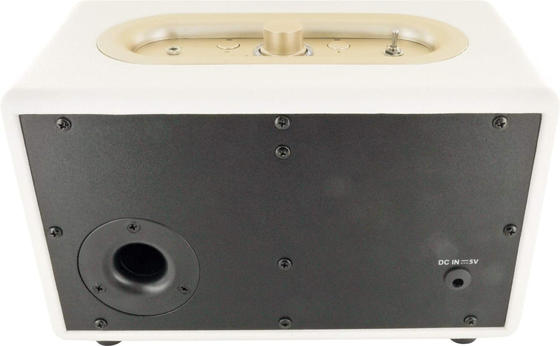 SCHWAIGER 661712 Retro Bluetooth Lautsprecher Vintage Speaker Lederoptik Holzgehäuse Akku HiFi Musik