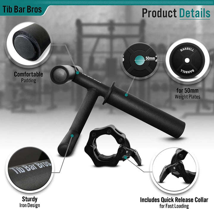 Tib Bar 50mm – Tibialis Trainer für Schienbein Fitness und ATG Knees Over Toes Guy inklusive Klemme
