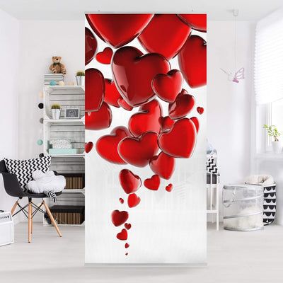 Bilderwelten Raumteiler Herzballons 250x120cm inkl. transparenter Halterung 250x120cm incl. transpar