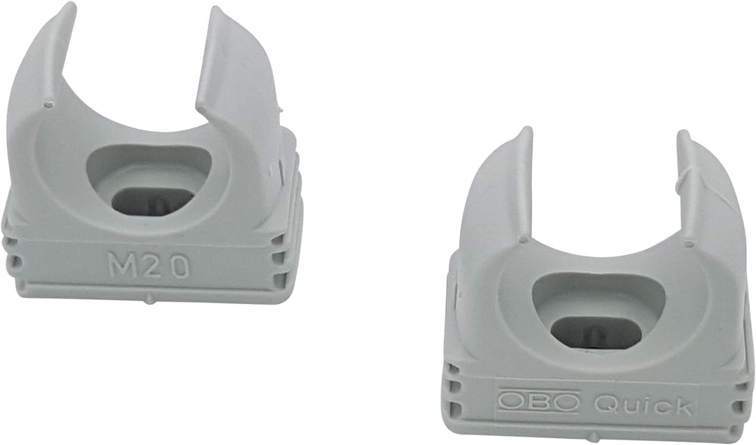 200x OBO Bettermann M20 Quick-Schellen | Klemmschelle | Rohrschelle | anreihbar | lichtgrau | 20mm |