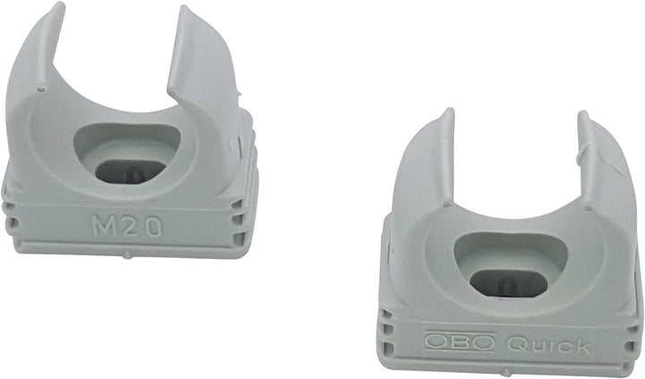 200x OBO Bettermann M20 Quick-Schellen | Klemmschelle | Rohrschelle | anreihbar | lichtgrau | 20mm |