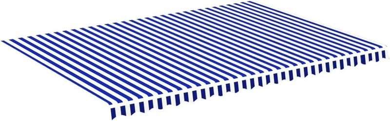 Gecheer Markisenbespannung Sonnenschutz Markisenstoff Markisentuch Markise Blau und Weiss 5x3,5 m