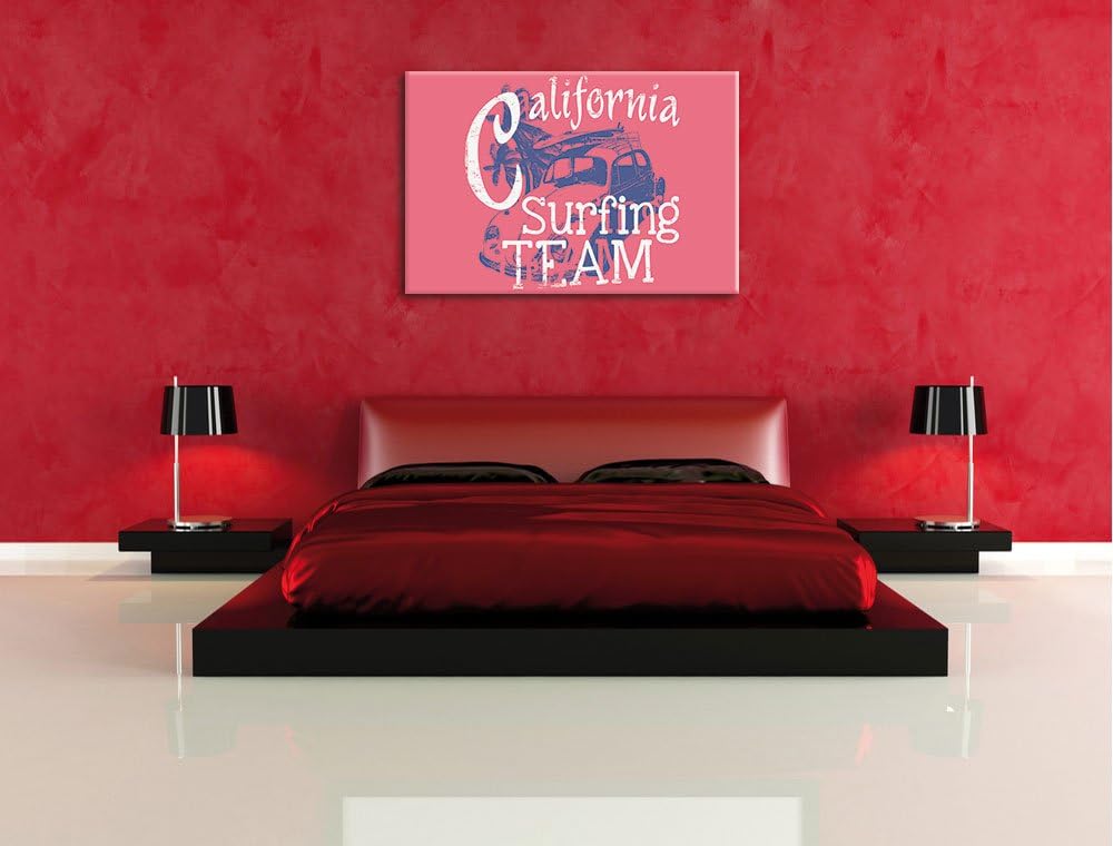 California Surfing-Team Light Format: 100x70auf Leinwand, XXL riesige Bilder fertig gerahmt mit Keil