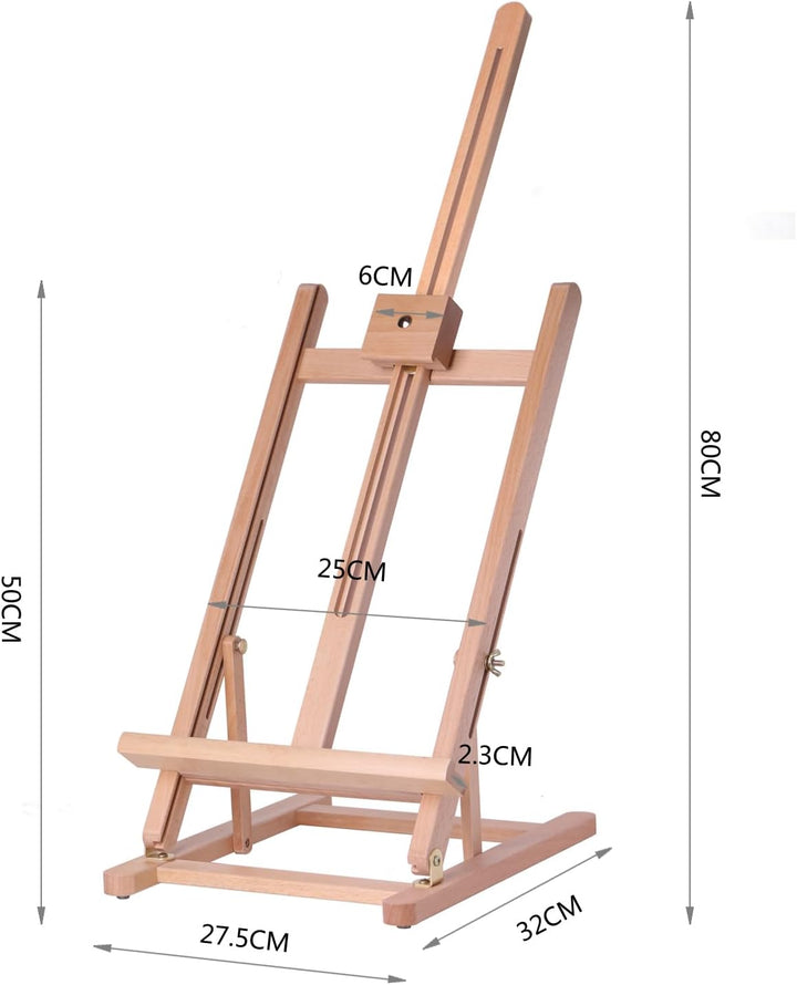 Staffelei Grosse Tischstaffelei Malstaffelei aus Buche für Leinwand bis 62 cm hoch