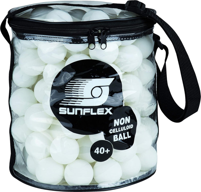 sunflex Sport PVC Tischtennis-Ball-Tasche gefüllt mit 144 Tischtennis-Bällen