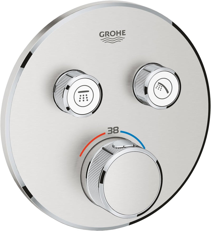 GROHE Grohtherm Smartcontrol - Thermostat (mit 2 Absperrventilen, Sicherheitssperre bei 38°C, langle