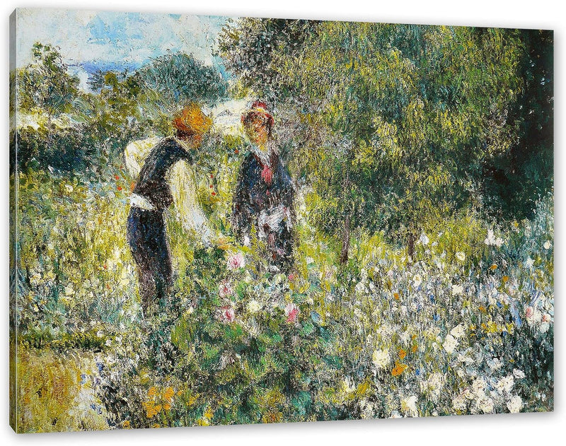 Generisch Pierre-Auguste Renoir - Blumen pflücken als Leinwandbild / Grösse: 120x80 cm / Wandbild /